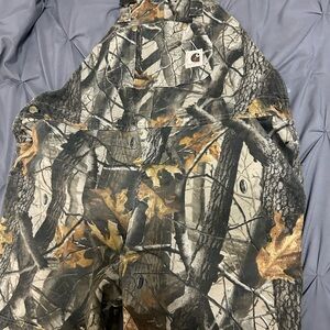 Carhartt Brown and Green Camo Bib Overalls